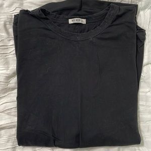 Buck Mason Pima (Tall) Curved Hem Tee-XL-Black